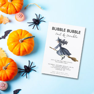 🧹🌙 Aquarell-Hexe Gruselige Halloween-Party  Einladung