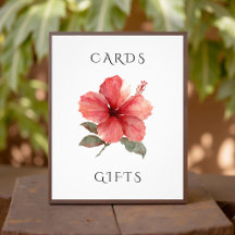 Aquarell-Hibiskus-Hochzeitskarten & Geschenke-Schi