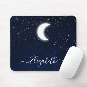 Aquarell Himmel Himmelsmond Sterne  Mousepad