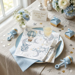 Aquarell Himmelsschafe & Luftballons Babyparty Serviette