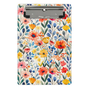 Aquarell-Hintergrund mit Frühlingswildblumen-99034 Mini Klemmbrett