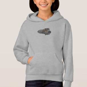 Aquarell-Hippopotamus in Wasser-Illustration Hoodie