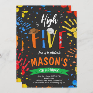 Aquarell Hoch fünf Geburtstage Einladung