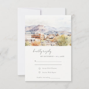 Aquarell-Hochzeit in Colorado Springs, Colorado RSVP Karte