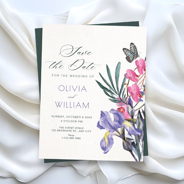 Aquarell-Hochzeit mit Blumen Save The Date (Von Creator hochgeladen)
