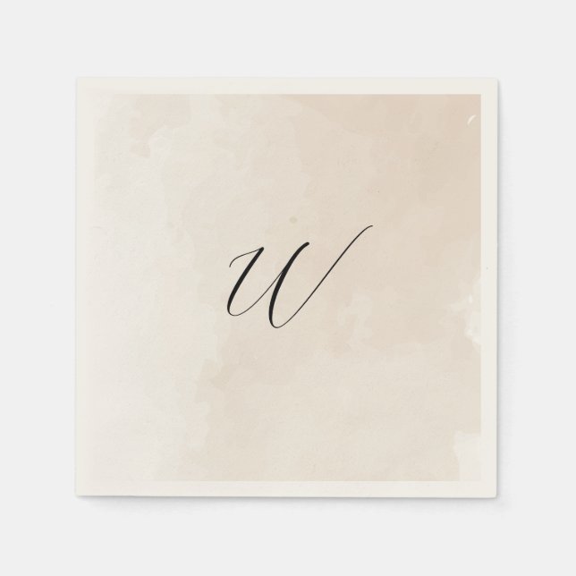 Aquarell-Hochzeits-Anfangsserviette Serviette (Vorderseite)