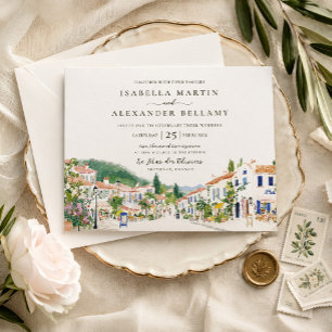 Aquarell-Hochzeits-Einladung Provence Einladung