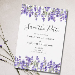 Aquarell-Hochzeits-Flat-Save-the-Date-Karte mit Bl Save The Date