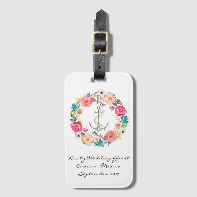 Aquarell-Hochzeits-Gepäckanhänger Gepäckanhänger (Vorderseite Vertikal)