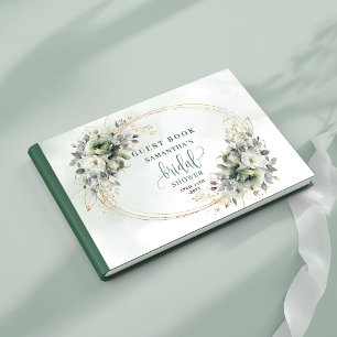 Aquarell-Hochzeitsdusche-Gästebuch mit botanischen Gästebuch