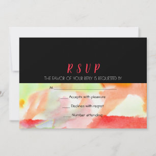Aquarell-Hochzeitseinladung Antwort RSVP Einladung