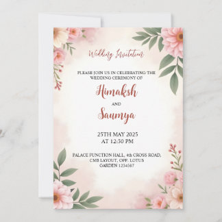 Aquarell-Hochzeitseinladung Einladung