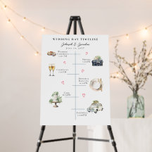 Aquarell-Hochzeitstags-Icons-Zeitachse