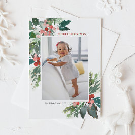 Aquarell Holdings Imitate Gold Foil Foto Feiertagspostkarte