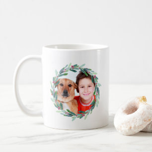 Aquarell Holly Jolly Weihnachtsfoto Kaffeetasse