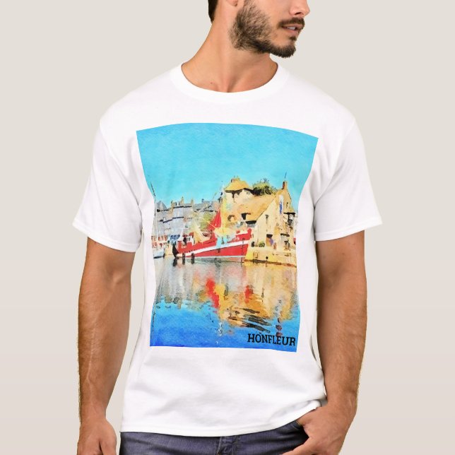 Aquarell Honfleur T-Shirt (Vorderseite)