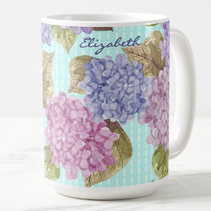 Aquarell-Hortensien-Blumen-Tasse mit individuellem Kaffeetasse