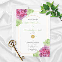 Aquarell-Hortensien Hochzeit in Rosatönen