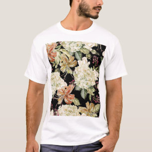 Aquarell Hortensien Lilien: Florales Muster T-Shirt
