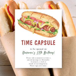 Aquarell HOT DOG Zeitkapsel 1. Geburtstag Poster