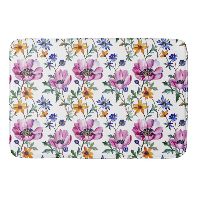 Aquarell Hübsch Lila und Gelb Badematte (Vorderseite)