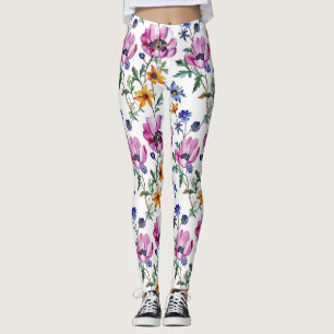 Aquarell Hübsch Lila und Gelb Leggings