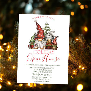 Aquarell Hübsche Gnome Familie Open House    Einladung