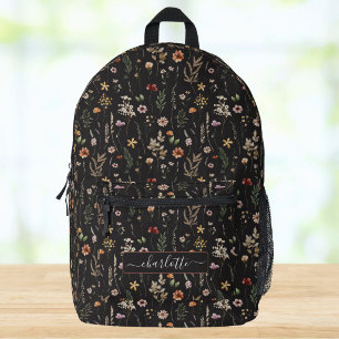 Aquarell Hübsche Wildblumen Blumenmuster Bedruckter Rucksack
