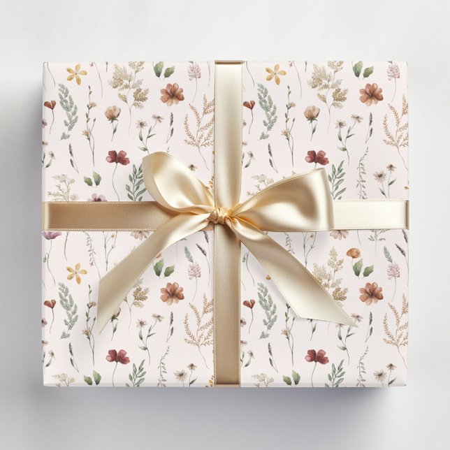 Aquarell Hübsche Wildblumen Blumenmuster  Geschenkpapier (Von Creator hochgeladen)