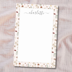 Aquarell Hübsche Wildblumen Blumenmuster Post-it Klebezettel