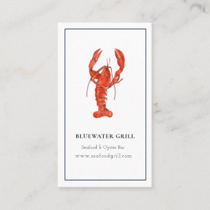 Aquarell-Hummer-Koch, Restaurant-Geschäftskarte Visitenkarte