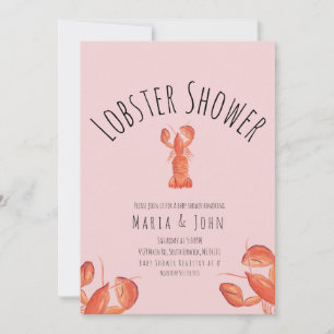 Aquarell-Hummer-Party-Girl-Baby-Shower-Krabbe  Ankündigung