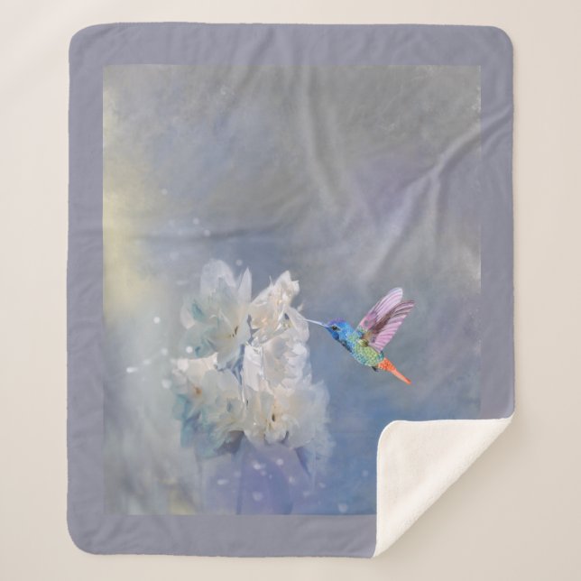 Aquarell Hummingbird Blume Bird Sherpadecke (Vorderseite)