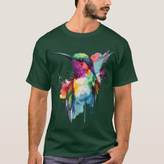 Aquarell Hummingbird Colorful Bird Watcher fried T-Shirt