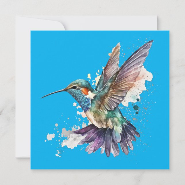 Aquarell Hummingbird Grußkarte Feiertagskarte (Vorderseite)