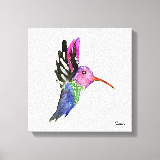 Aquarell Hummingbird Leinwand (Vorderseite)