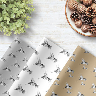 Aquarell Hummingbird Silver and Gold Geschenkpapier Set