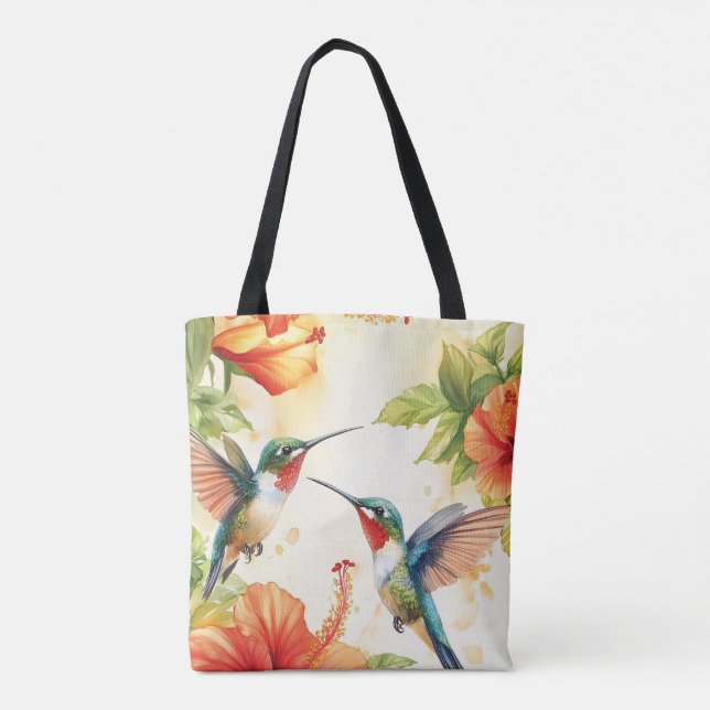 Aquarell Hummingbird und Blume Design (Rückseite)