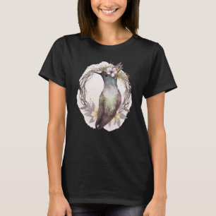 Aquarell Hummingvogel Blume Krongeburten T-Shirt