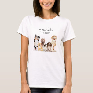 Aquarell-Hund-Baby-Party werdende Mutter T-Shirt