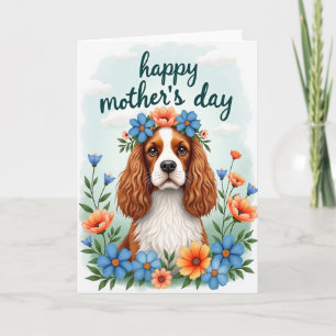 Aquarell-Hund-Blumenkarte Karte