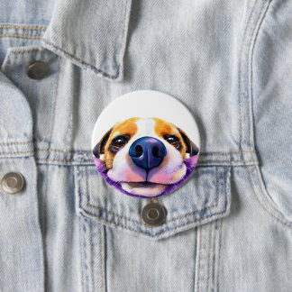 Aquarell Hund Button