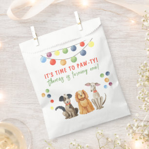 Aquarell-Hund erste Geburtstags-Pfoten-Party Geschenktütchen