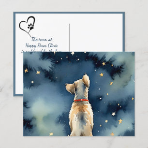 Aquarell-Hund mit Sternen Haustier Beileid Verlust Postkarte