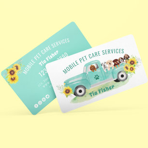 Aquarell Hund Rassen Haustier Groomer Visitenkarte