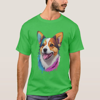 Aquarell-Hund vintage lustig T-Shirt