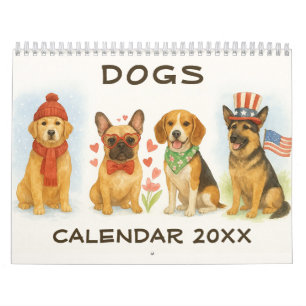 Aquarell-Hundekalender Kalender
