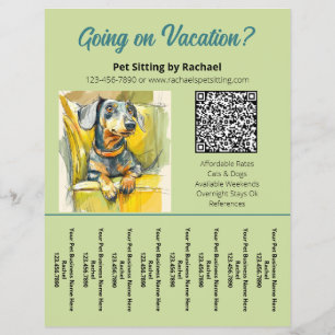 Aquarell-Hundetiersitter-Geschäfts-Tear-Sheet Flyer