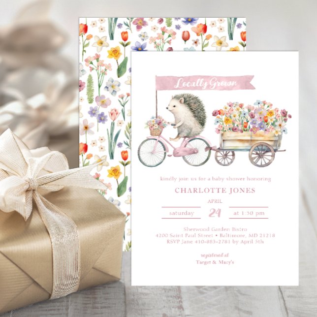 Aquarell Igel Babydusche Einladung (Whimsical Baby Shower Invite)
