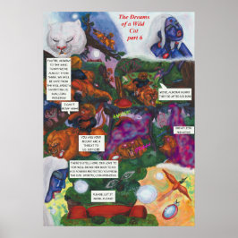 Aquarell-Illustration Comic-Kurzgeschichte Fantasy Poster